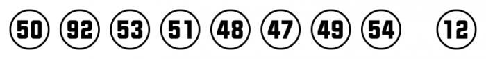 Numbers Style Two Circle Positive Font OTHER CHARS