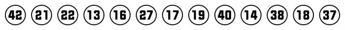 Numbers Style Two Circle Positive Font LOWERCASE