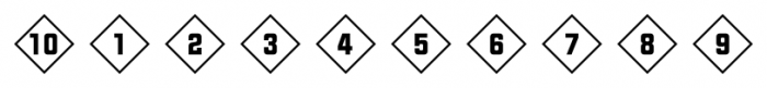 Numbers Style Two Diamond Positive Font OTHER CHARS