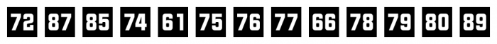 Numbers Style Two Square Negative Font UPPERCASE