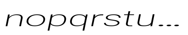 Nu Sans Extra Light Expanded Slanted Font LOWERCASE