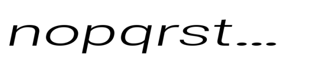 Nu Sans Light Expanded Slanted Font LOWERCASE