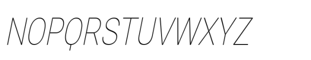 Nu Sans Thin Semi Condensed Slanted Font UPPERCASE