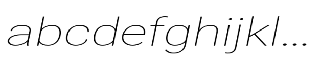 Nu Sans Thin Semi Expanded Slanted Font LOWERCASE