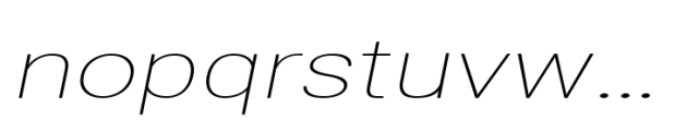 Nu Sans Thin Semi Expanded Slanted Font LOWERCASE