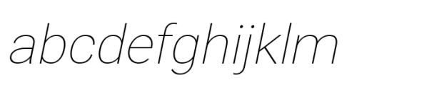 Nu Sans Thin Slanted Font LOWERCASE