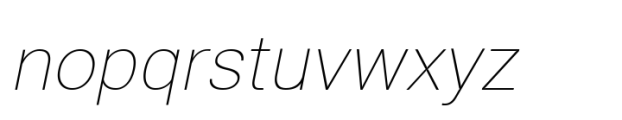 Nu Sans Thin Slanted Font LOWERCASE