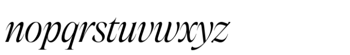 Nuances Collection Condensed Regular Italic Font LOWERCASE