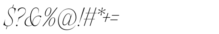 Nuances Collection Condensed Thin Italic Font OTHER CHARS