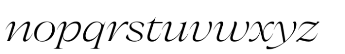 Nuances Collection Extended Light Italic Font LOWERCASE