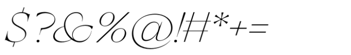 Nuances Collection Extended Thin Italic Font OTHER CHARS