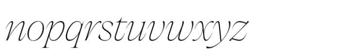 Nuances Collection Normal Thin Italic Font LOWERCASE