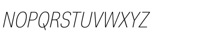 Nuber Next Extra Light Condensed Italic Font UPPERCASE