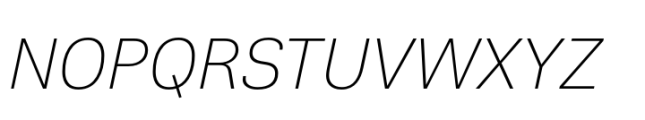 Nuber Next Extra Light Italic Font UPPERCASE