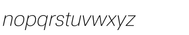 Nuber Next Extra Light Italic Font LOWERCASE