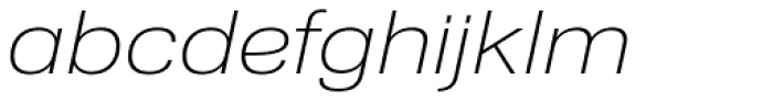 Nuber Next Extra Light Wide Italic Font LOWERCASE