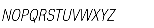 Nuber Next Light Condensed Italic Font UPPERCASE