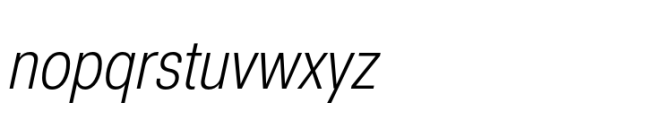 Nuber Next Light Condensed Italic Font LOWERCASE