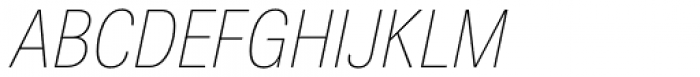 Nuber Next Ultra Light Condensed Italic Font UPPERCASE