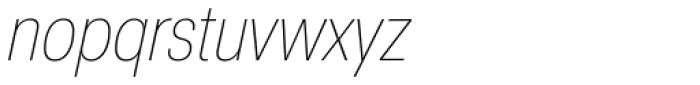 Nuber Next Ultra Light Condensed Italic Font LOWERCASE