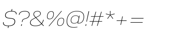 Nuber Next Ultra Light Wide Italic Font OTHER CHARS