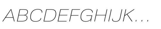 Nuber Next Ultra Light Wide Italic Font UPPERCASE