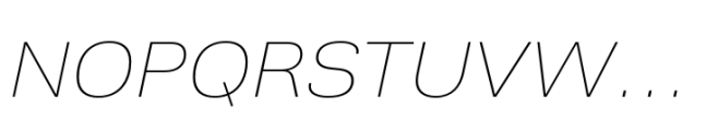 Nuber Next Ultra Light Wide Italic Font UPPERCASE