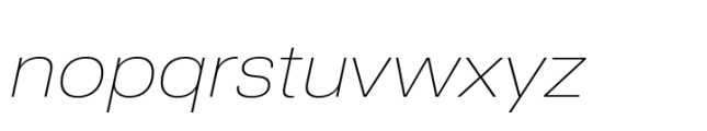 Nuber Next Ultra Light Wide Italic Font LOWERCASE