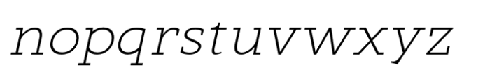 Nuga Extra Light Italic Font LOWERCASE