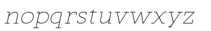 Nuga Thin Italic Font LOWERCASE