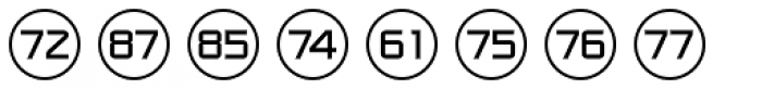 Numbers Style One-Circle Positive Font UPPERCASE