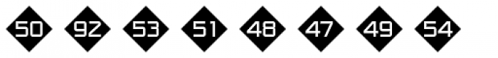 Numbers Style One-Diamond Negative Font OTHER CHARS