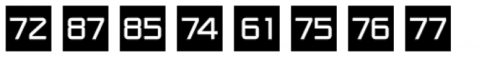 Numbers Style One-Square Negative Font UPPERCASE