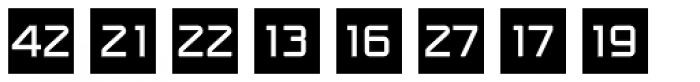 Numbers Style One-Square Negative Font LOWERCASE