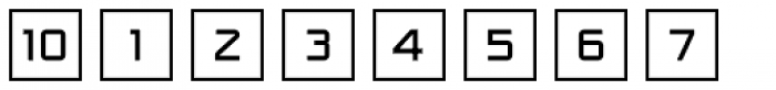 Numbers Style One-Square Positive Font OTHER CHARS