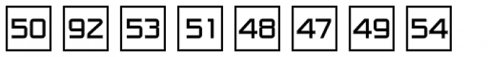 Numbers Style One-Square Positive Font OTHER CHARS