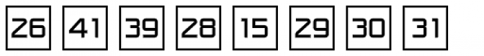 Numbers Style One-Square Positive Font LOWERCASE