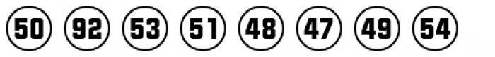 Numbers Style Two-Circle Positive Font OTHER CHARS