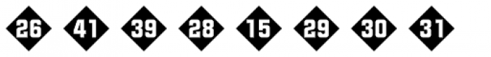 Numbers Style Two-Diamond Negative Font LOWERCASE