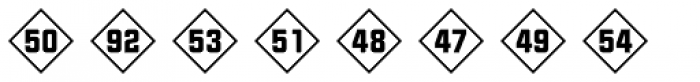 Numbers Style Two-Diamond Positive Font OTHER CHARS