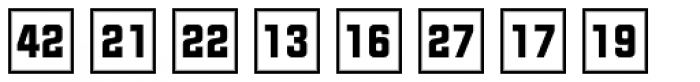 Numbers Style Two-Square Positive Font LOWERCASE