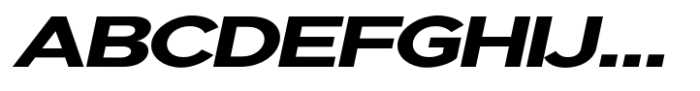 Nunito Flex Extra Bold Expanded Slanted Font UPPERCASE