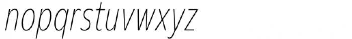 Nuno Condensed Thin Italic Font LOWERCASE