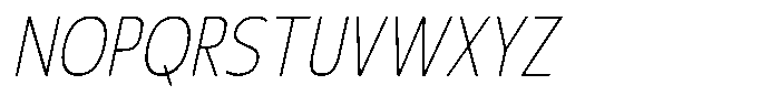 Nuviora Smooth Extra Light Slant Conde Font UPPERCASE