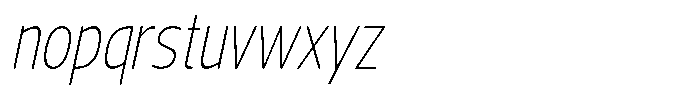 Nuviora Smooth Extra Light Slant Conde Font LOWERCASE
