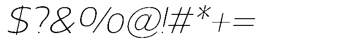 Nuviora Smooth Extra Light Slant Expan Font OTHER CHARS