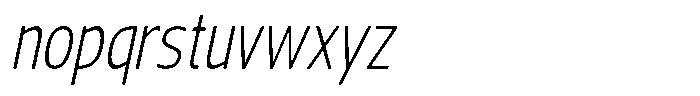 Nuviora Smooth Light Slant Condensed Font LOWERCASE