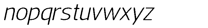 Nuviora Smooth Light Slant Expanded Font LOWERCASE