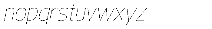 Nuviora Smooth Thin Slant Expanded Font LOWERCASE