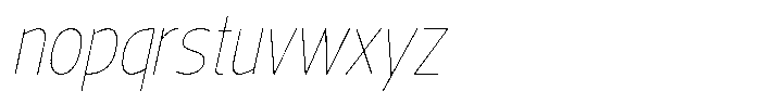 Nuviora Smooth Thin Slant Semi Conde Font LOWERCASE
